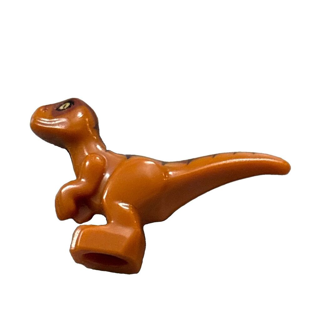 LEGO Dino Raptor Baby with Dark Brown and Reddish Brown Back Dark Orange - Picture 2 of 3